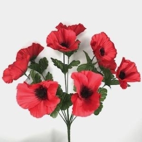 Red Poppy Bush 39cm