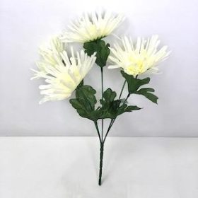 Ivory Spider Chrysanthemum Bush 33cm