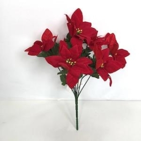 Red Velvet Poinsettia Bush 30cm