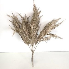 Champagne Glitter Fern Bush 44cm