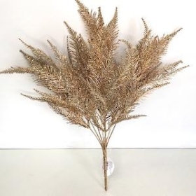 Gold Glitter Fern Bush 44cm 