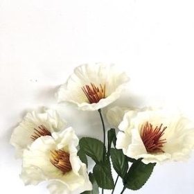 Ivory Wild Poppy Bush 32cm