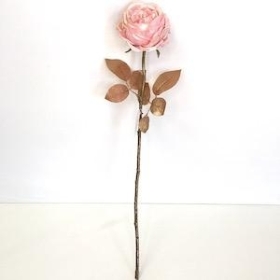 Pink Glittered Rose 56cm