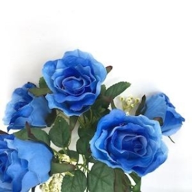 Blue Rose And Gyp Bush 31cm