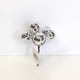 6 x 3cm Silver Christmas Bells 