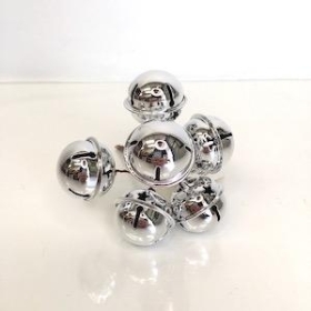 6 x 3cm Silver Christmas Bells 