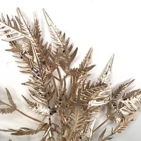 Gold Metallic Fern Spray 47cm