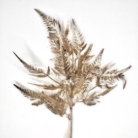 Gold Metallic Fern Spray 47cm