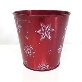 Red Snowflake Planter 11cm