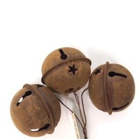 3 x 5cm Rusty Christmas Bells