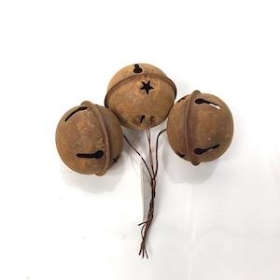 3 x 5cm Rusty Christmas Bells