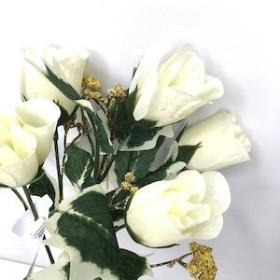 Ivory Rosebud And Glitter Gyp Bush 29cm