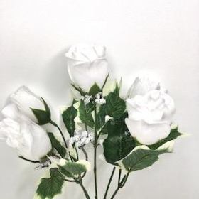 White Rosebud And Glitter Gyp Bush 29cm