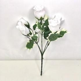 White Rosebud And Glitter Gyp Bush 29cm