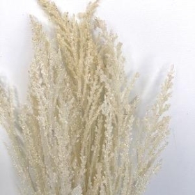 White Glitter Wheat Bush 37cm