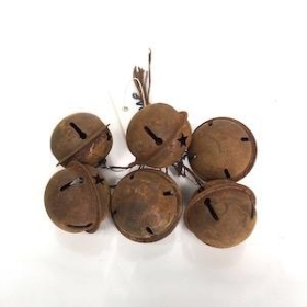 6 x 3cm Rusty Christmas Bells