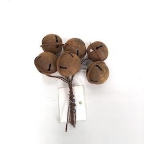 6 x 3cm Rusty Christmas Bells