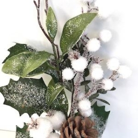 Snowy Berry And Foliage Pick 29cm