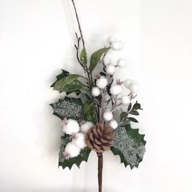 Snowy Berry And Foliage Pick 29cm