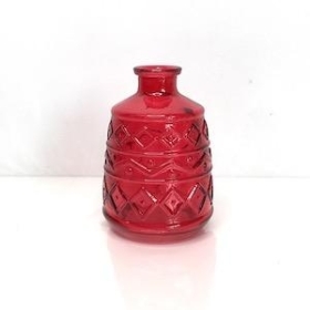 Red Deco Bottle Vase 11cm