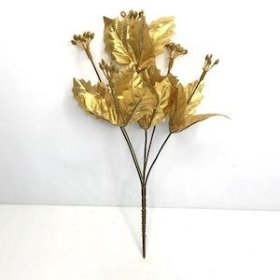 Gold Glitter Holly Bush 31cm