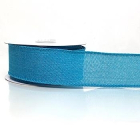 Turquoise Burlap Ribbon 38mm