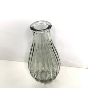 Clear Ribbed Bud Vase 14cm