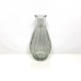 Clear Ribbed Bud Vase 14cm