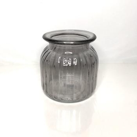 Smoked Ribbed Vase 15cm