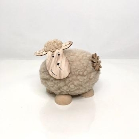 Beige Sheep Decoration 10cm