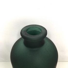 Green Frosted Bottle Vase 17cm