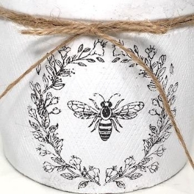 White Bee Pot 12cm