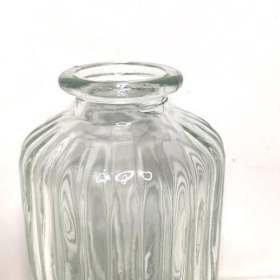 Clear Ribbed Vase 10cm