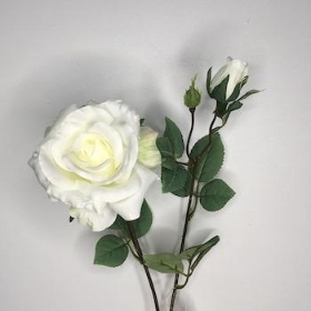 Ivory Rose Spray 61cm