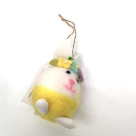 Yellow Hanging Felt Rabbit 10cm