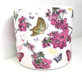 Floral Butterfly Pot 12cm