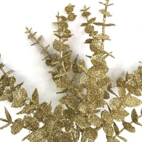 Gold Glitter Eucalyptus Pick 31cm