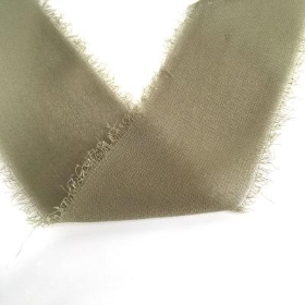 Eucalyptus Frayed Edge Chiffon Ribbon 50mm