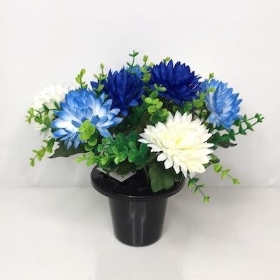 Blue Ivory Mum Grave Pot 26cm