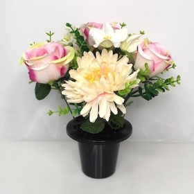 Pale Pink Rose Grave Pot 30cm