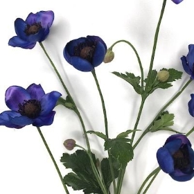 Blue Anemone Spray 67cm