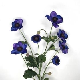 Blue Anemone Spray 67cm