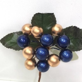 Blue Gold Berry Cluster 11cm