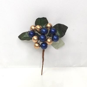 Blue Gold Berry Cluster 11cm