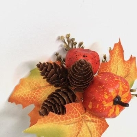 Autumn Pumpkin And Pinecone Pick 18cm