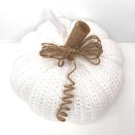 White Knitted Pumpkin 25cm