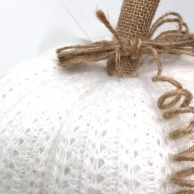 White Knitted Pumpkin 25cm