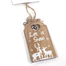 2 x Let It Snow Signs 7cm