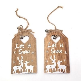 2 x Let It Snow Signs 15cm