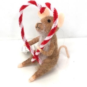 Mouse With Heart Decoration 11cm